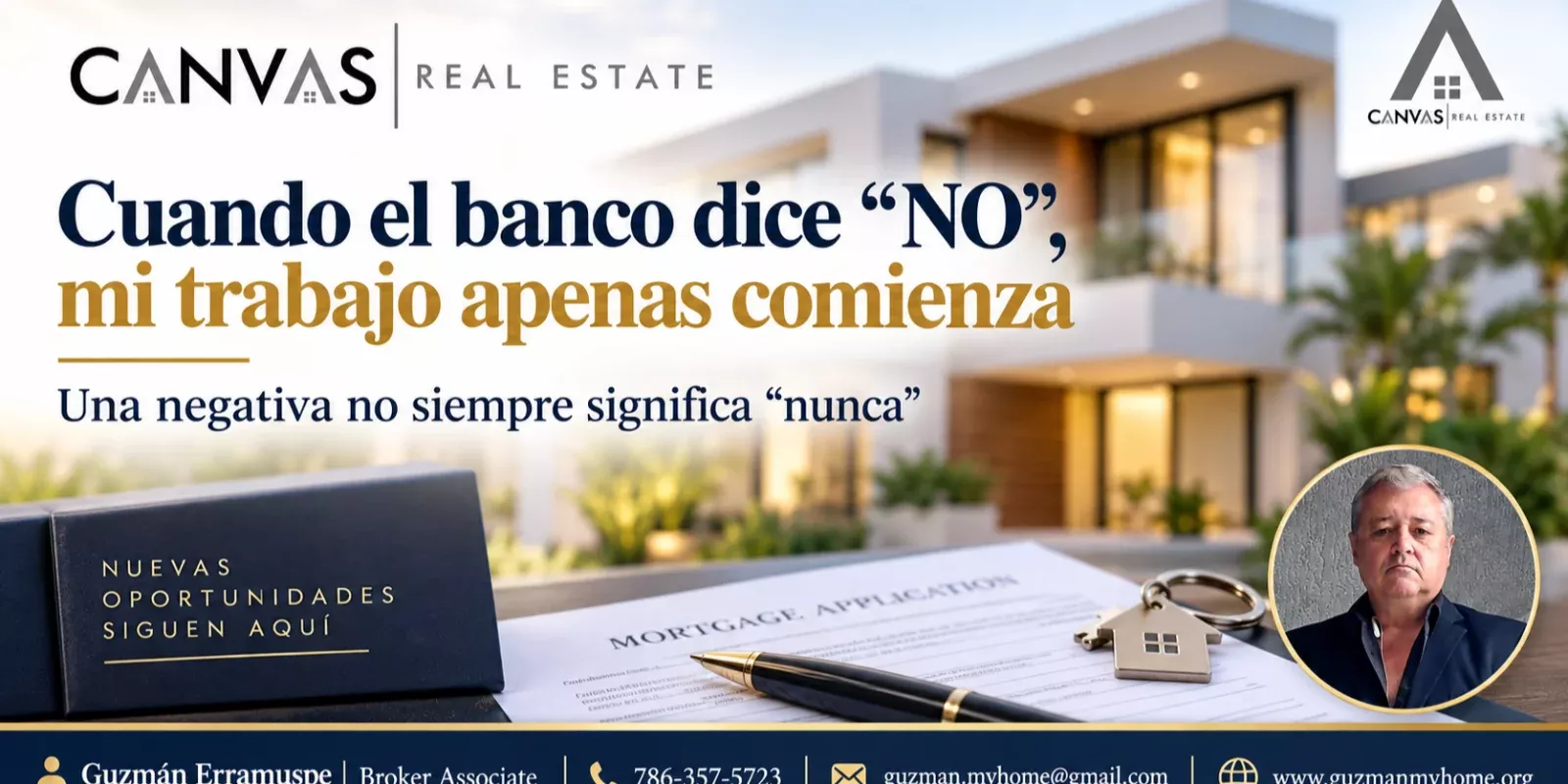 Cuando el banco dice “NO”, mi trabajo apenas comienza. " Compra con Guzmán Erramuspe: no abandono tu caso, te ayudo a encontrar el camino."